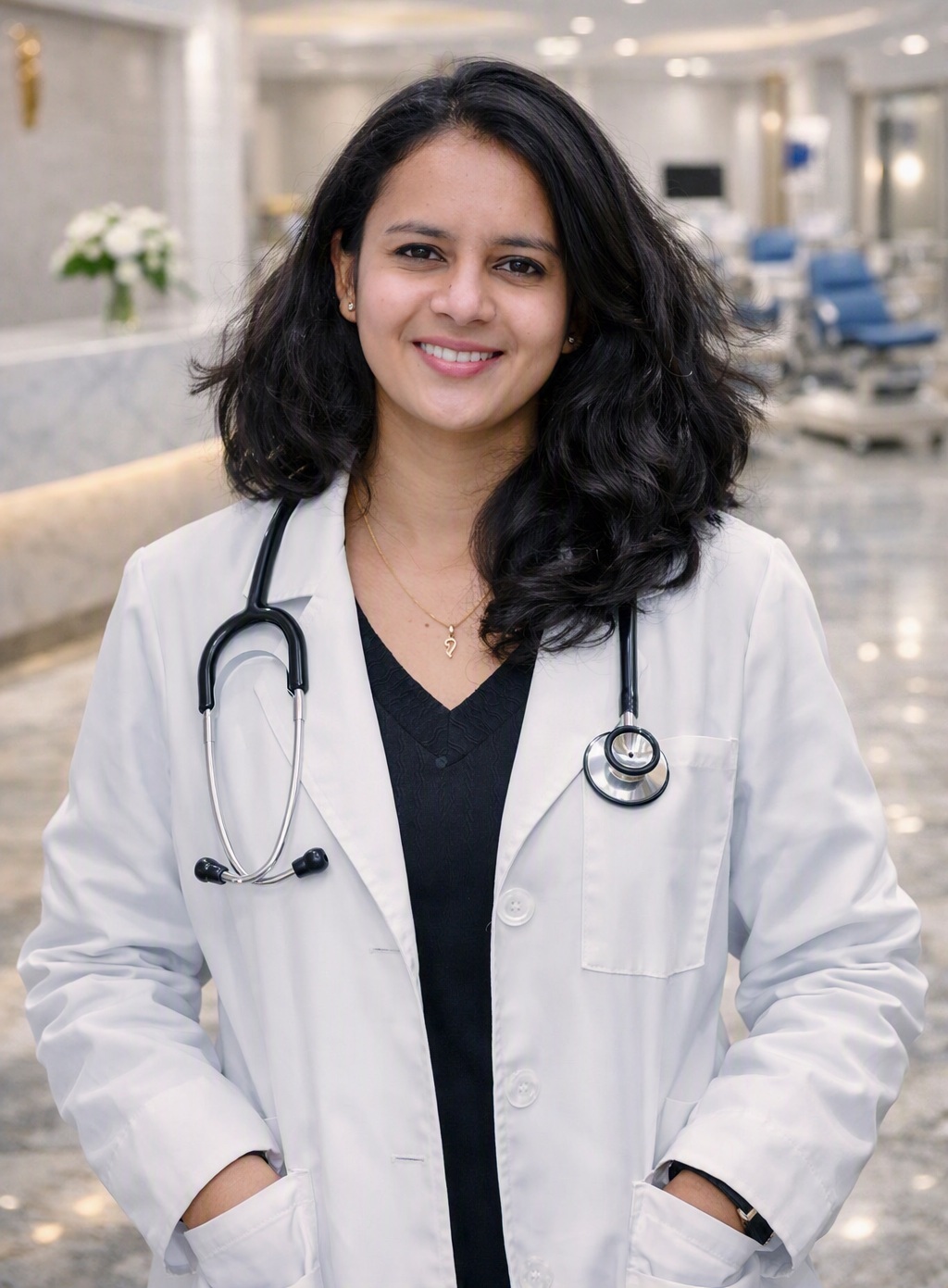 Dr. Vaibhavi standing, full length